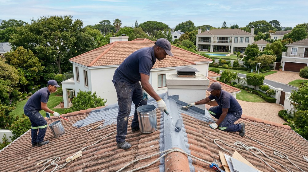 Flat roof waterproofing on a Camps Bay villa